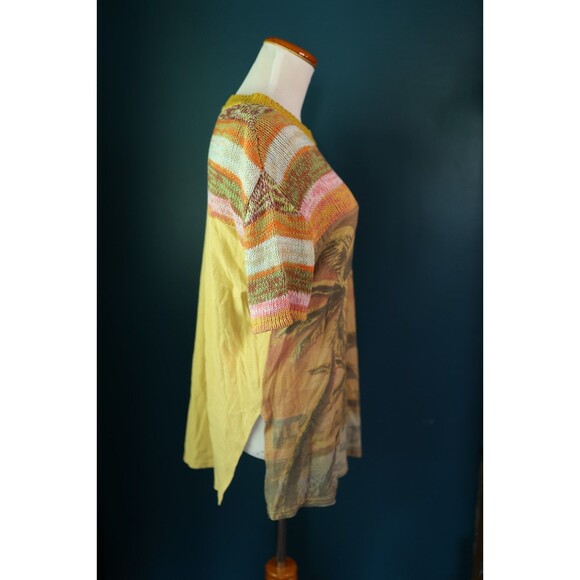 We The Free People  Ibiza Swit Knit Crochet Sleeve Palm Tree Beachy Tunic XS - Picture 8 of 8